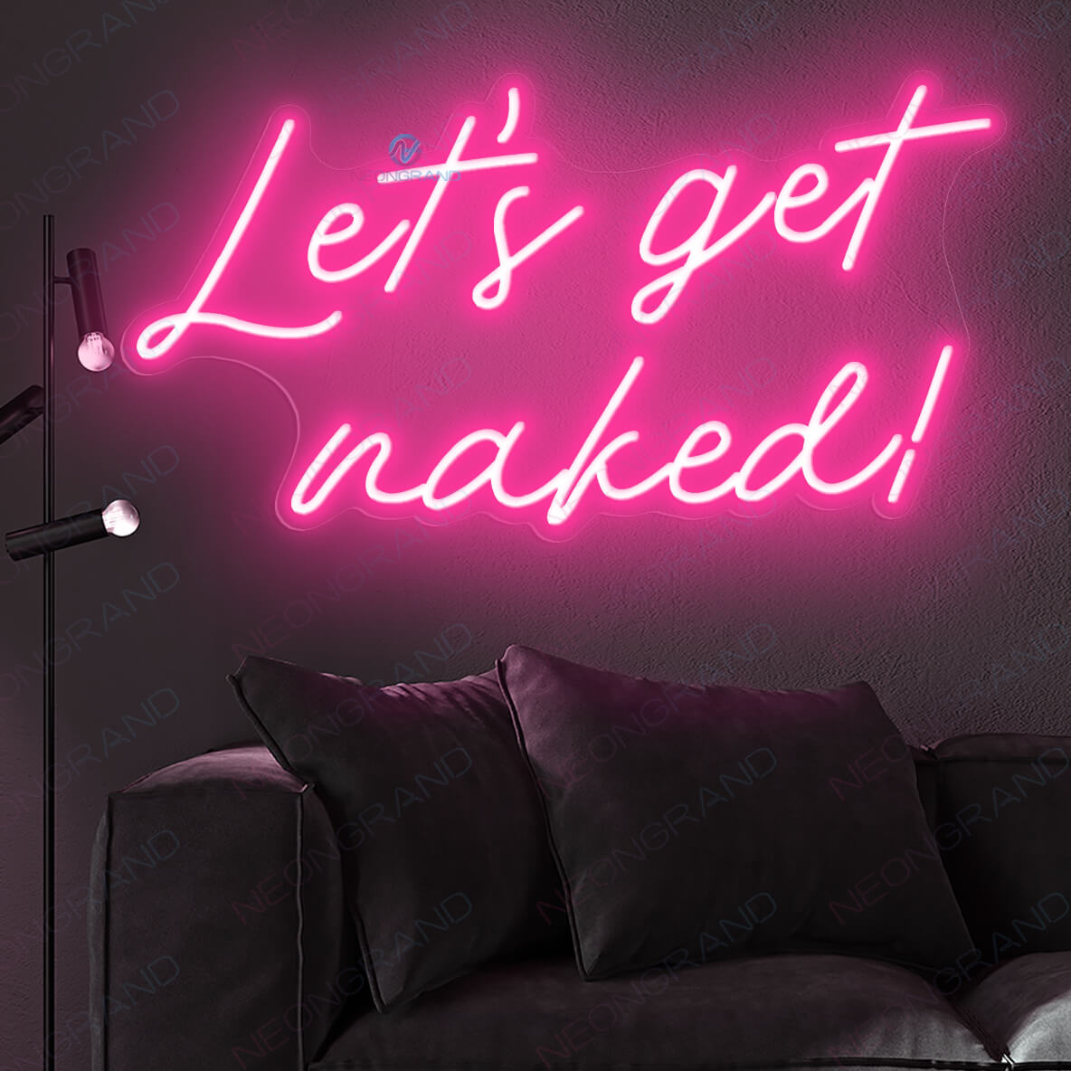 Let's Get Naked Neon Sign Sexy Led Light pink wm2
