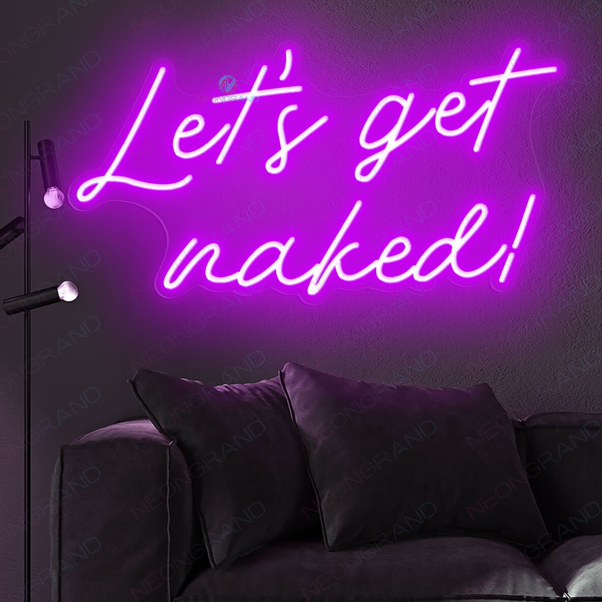 Let's Get Naked Neon Sign Sexy Led Light purple 1