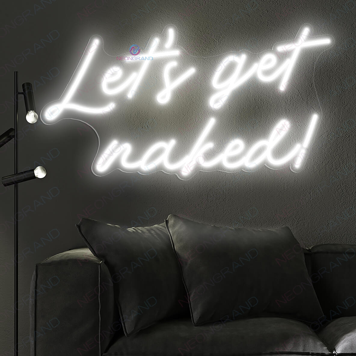 Let's Get Naked Neon Sign Sexy Led Light white