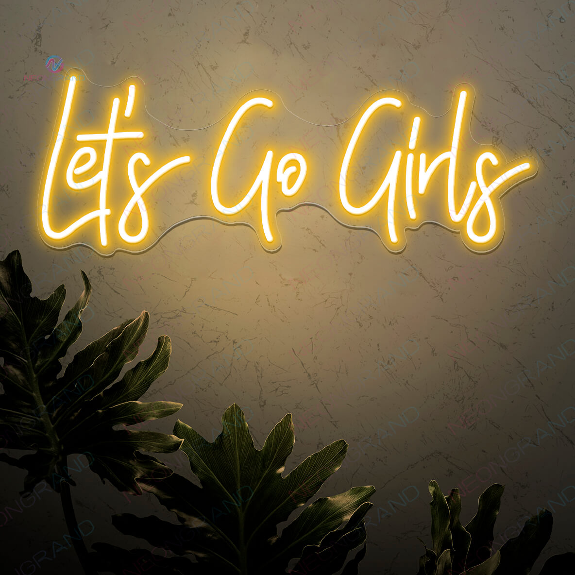 Lets Go Girls Neon Sign Led Light orange yellow