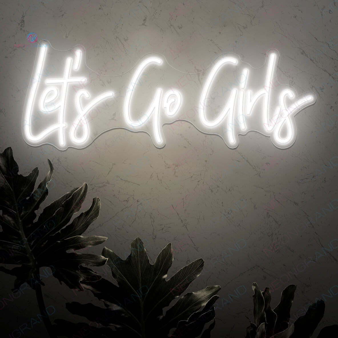 Lets Go Girls Neon Sign Led Light white