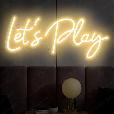 Lets Play Neon Sign Play All Day Games Neon Sign Playroom Led Light gold yellow wm
