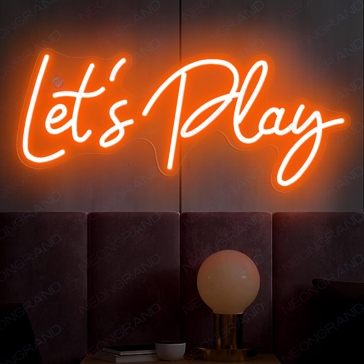 Lets Play Neon Sign Play All Day Games Neon Sign Playroom Led Light orange wm
