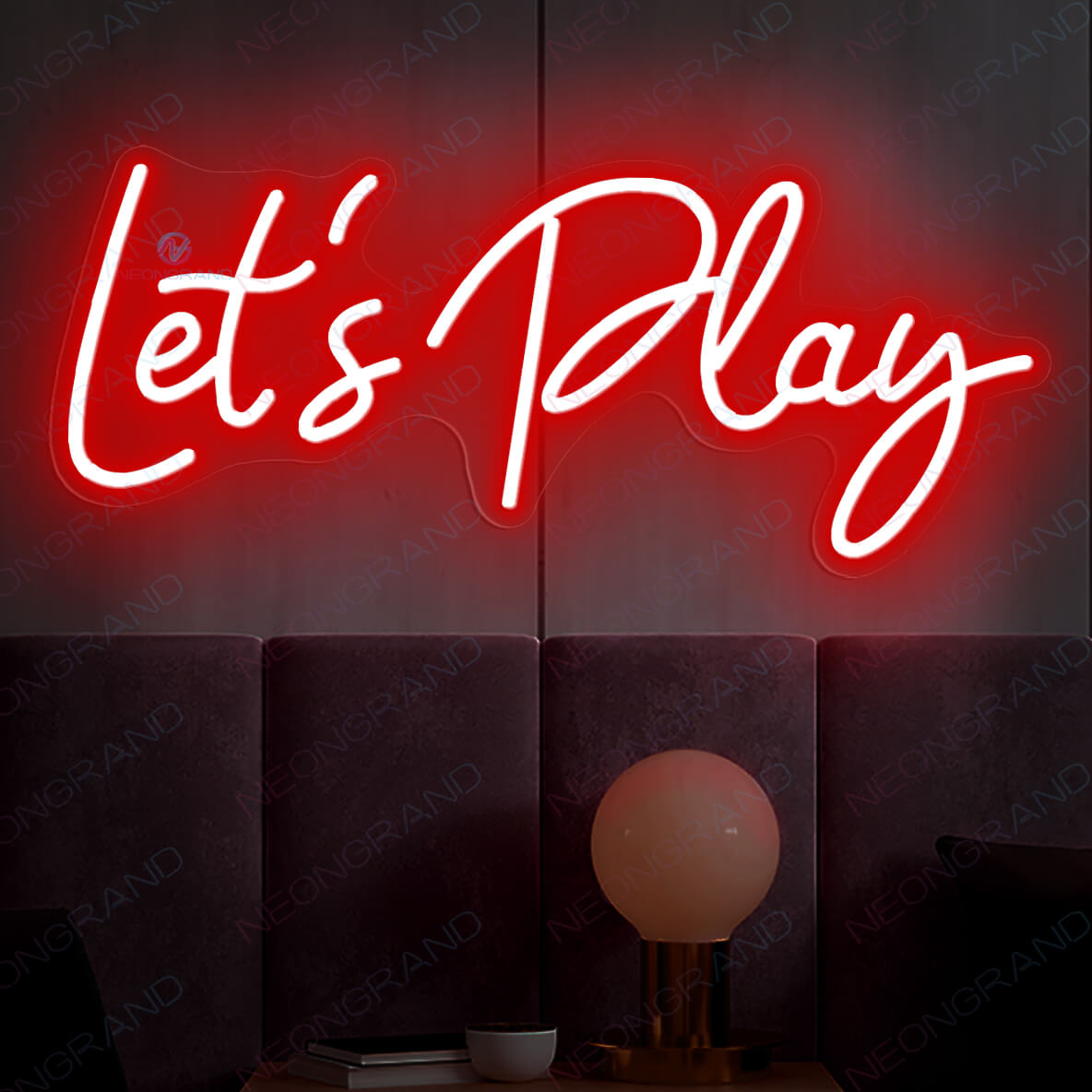 Lets Play Neon Sign Play All Day Games Neon Sign Playroom Led Light red wm