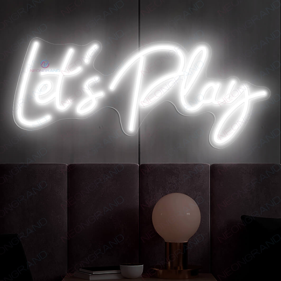 Lets Play Neon Sign Play All Day Games Neon Sign Playroom Led Light white wm