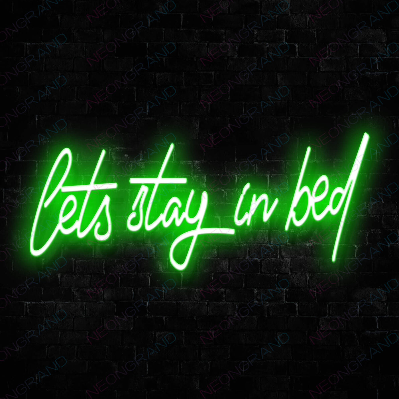 Lets Stay In Bed Neon Sign Led Light green