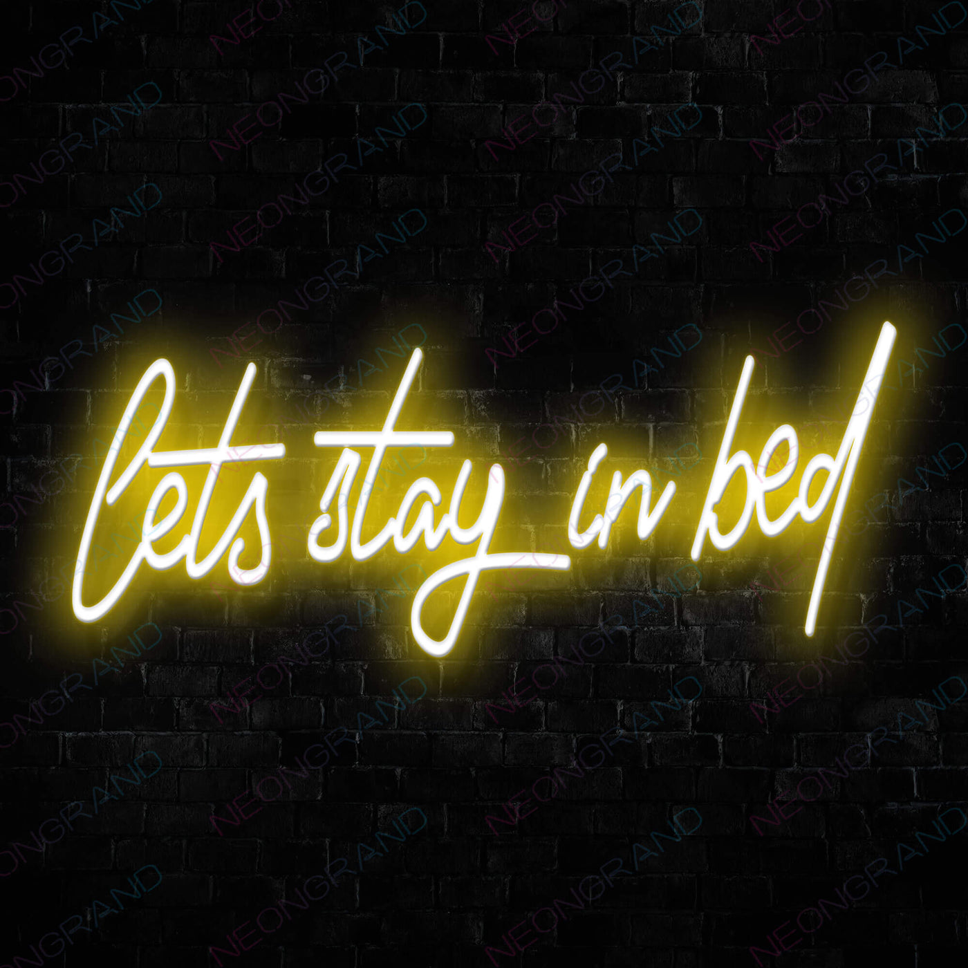 Lets Stay In Bed Neon Sign Led Light yellow