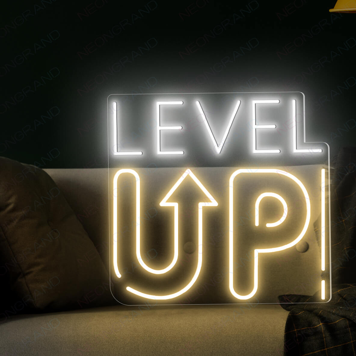 Level Up Neon Sign Game Room Led Light LightYellow