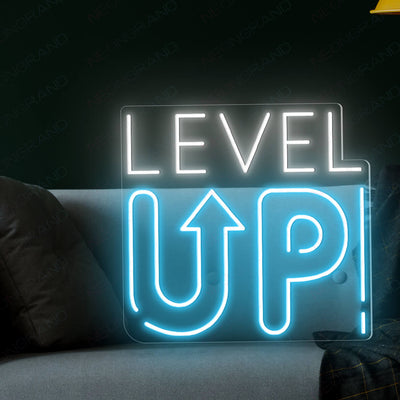 Level Up Neon Sign Game Room Led Light SkyBlue