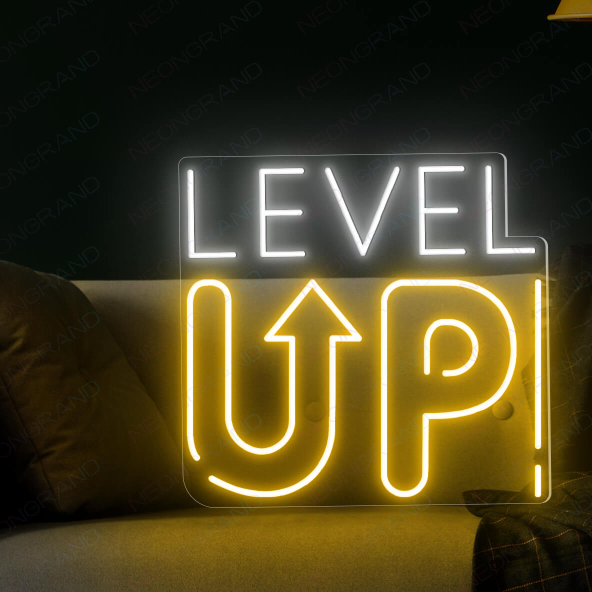 Level Up Neon Sign Game Room Led Light Oranage