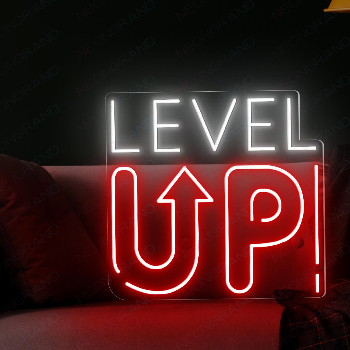 Level Up Neon Sign Game Room Led Light  Red