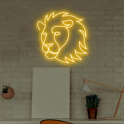 Lion Neon Sign Animal Led Light orange yellow