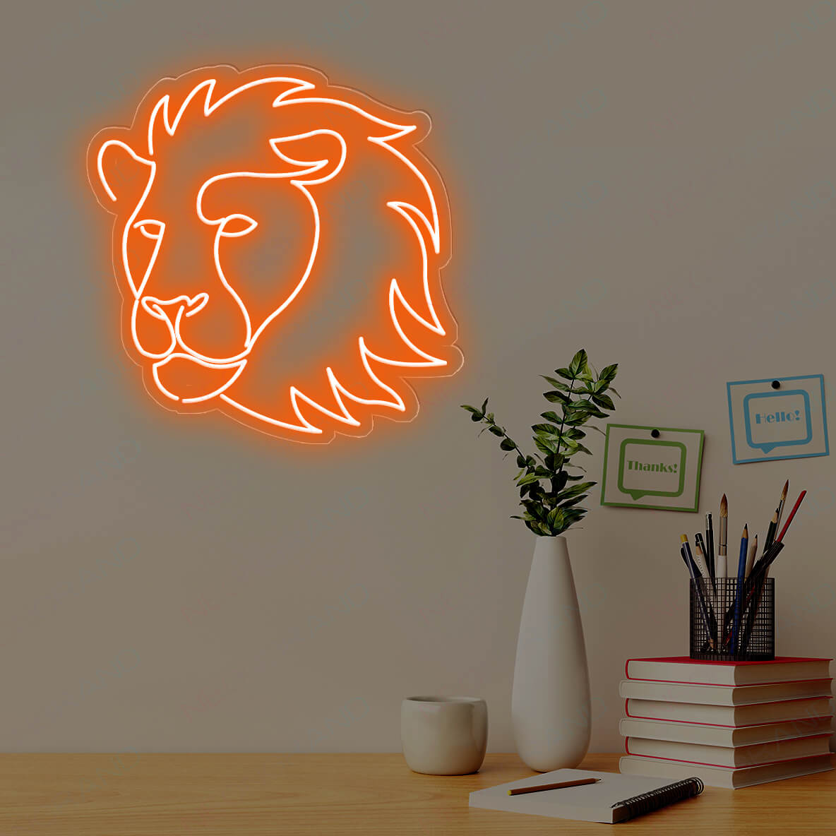 Lion Neon Sign Animal Led Light orange