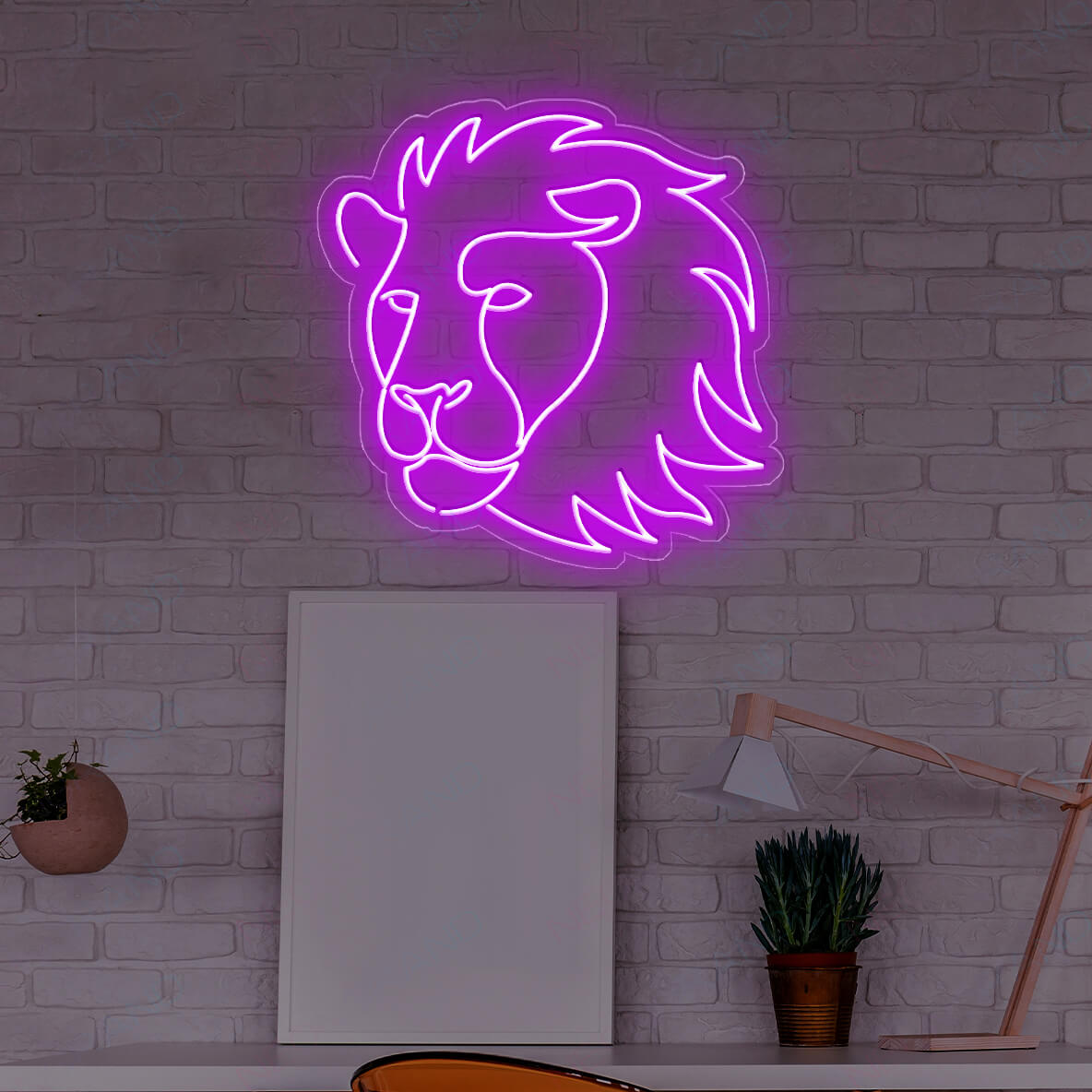 Lion Neon Sign Animal Led Light purple