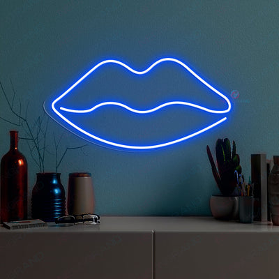 Lips Neon Sign Aesthetics Glow Led Light blue