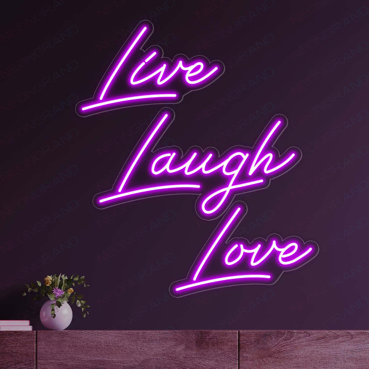 Live Laugh Love Neon Sign Party Led Light purple