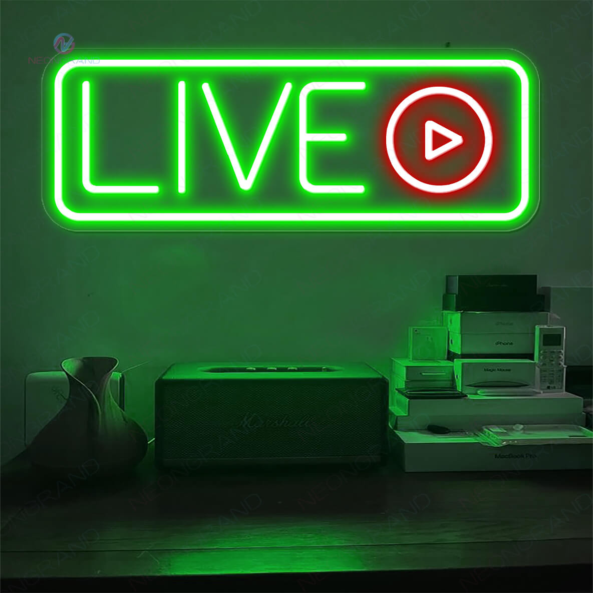 Live Neon Sign Recording Neon Sign Led Light green