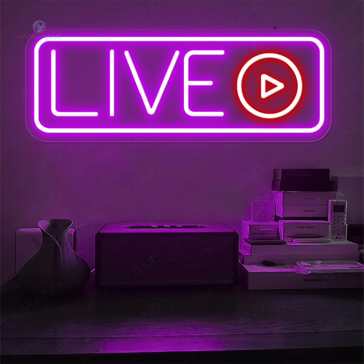Live Neon Sign Recording Neon Sign Led Light purple