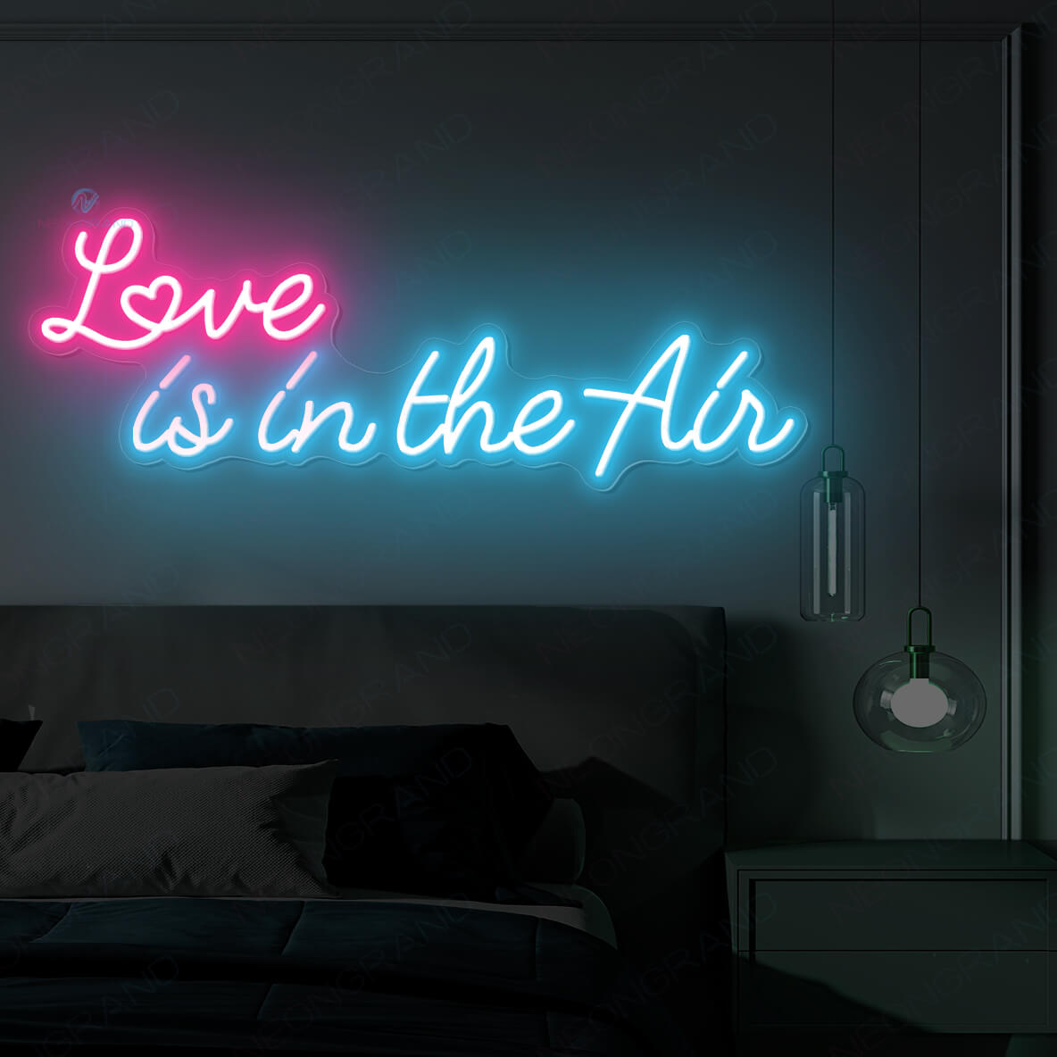 Love Is In The Air Neon Sign Wedding Love Led Light light blue1