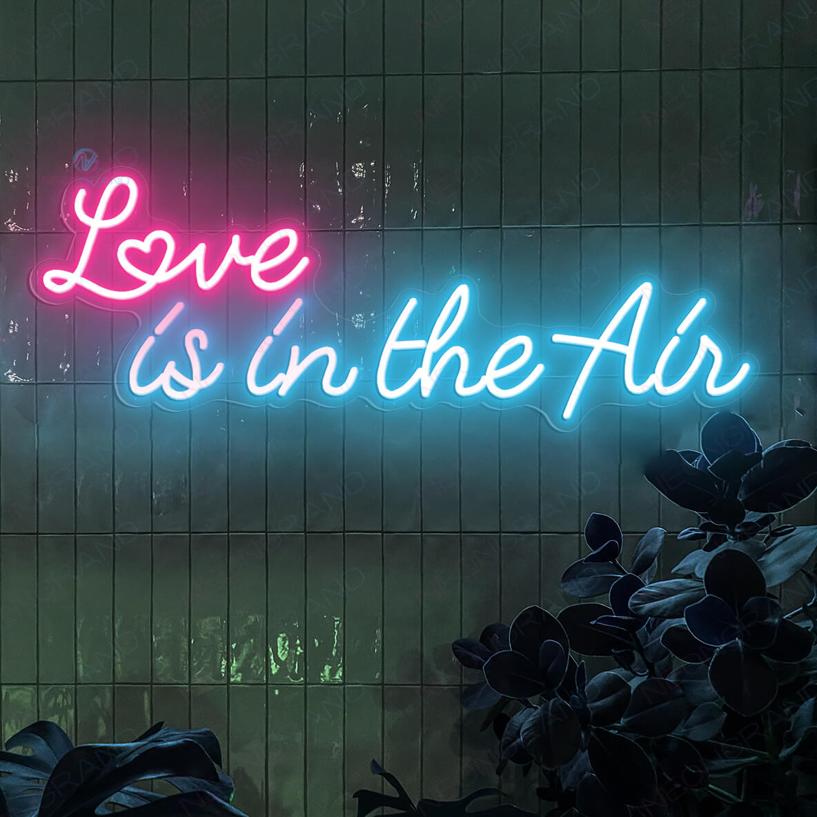 Love Is In The Air Neon Sign Wedding Love Led Light light blue