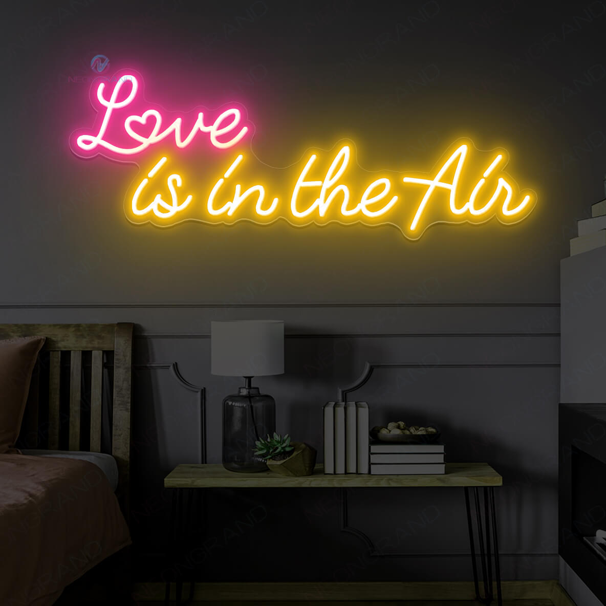 Love Is In The Air Neon Sign Wedding Love Led Light orange yellow 1