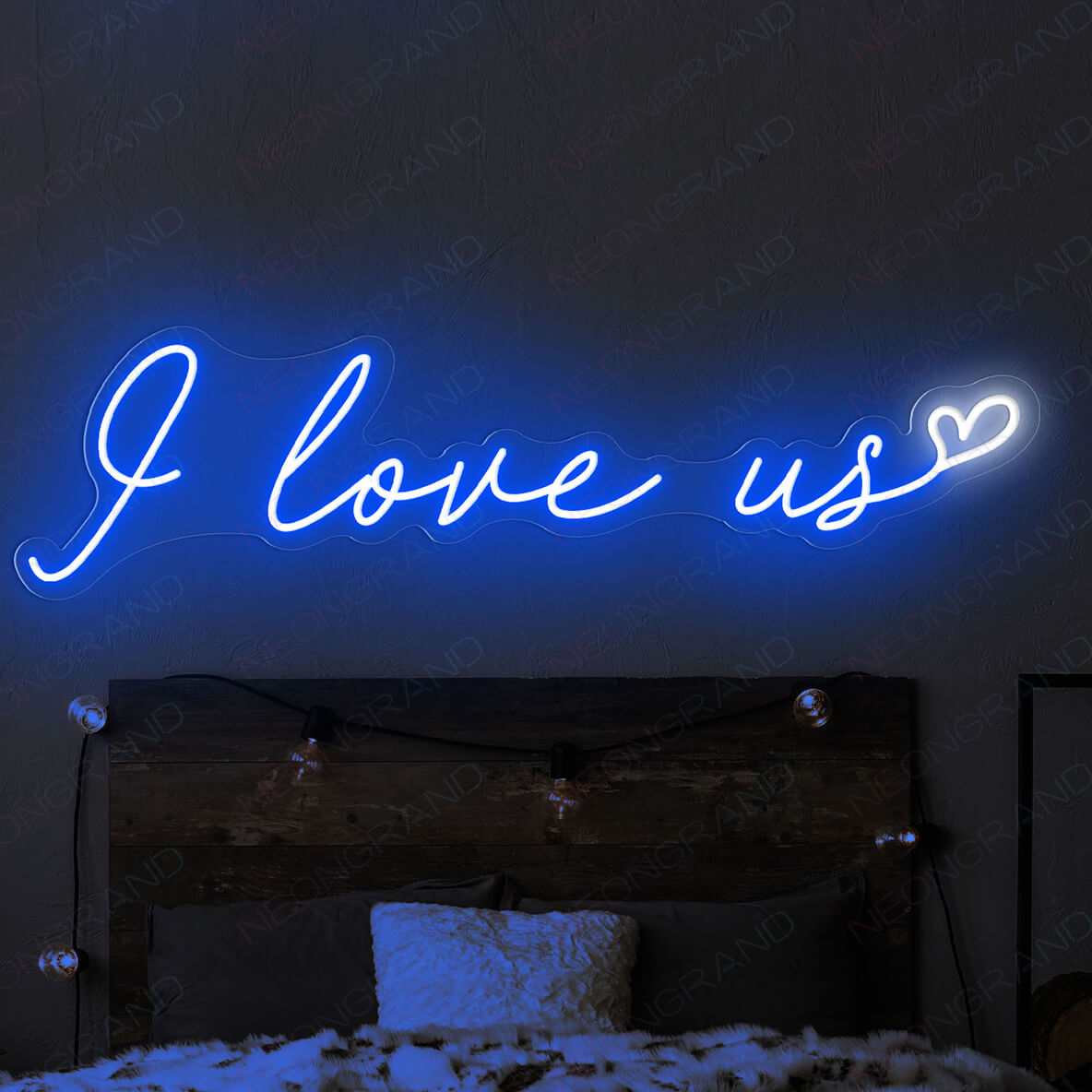 Love Neon Light I Love Us Valentine Led Sign blue