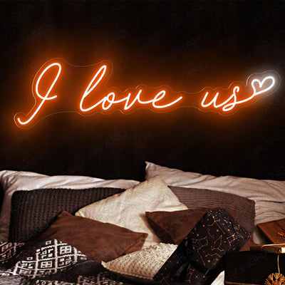 Love Neon Light I Love Us Valentine Led Sign orange