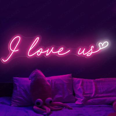 Love Neon Light I Love Us Valentine Led Sign pink