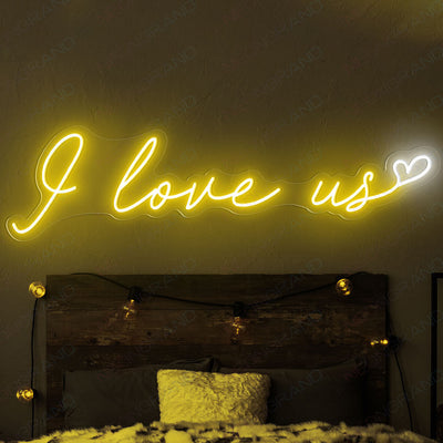 Love Neon Light I Love Us Valentine Led Sign yellow