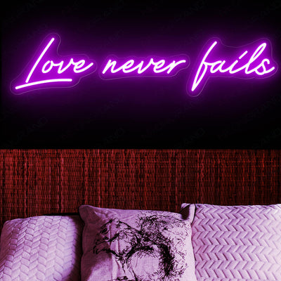 Love Never Fails Neon Sign Love Wedding Led Light purple