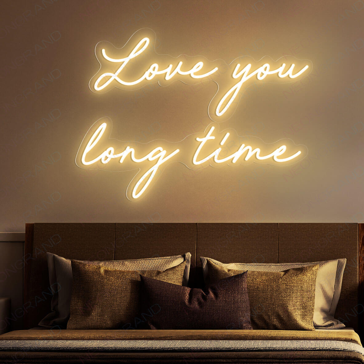 Love You Long Time Neon Sign Love Led Light gold yellow