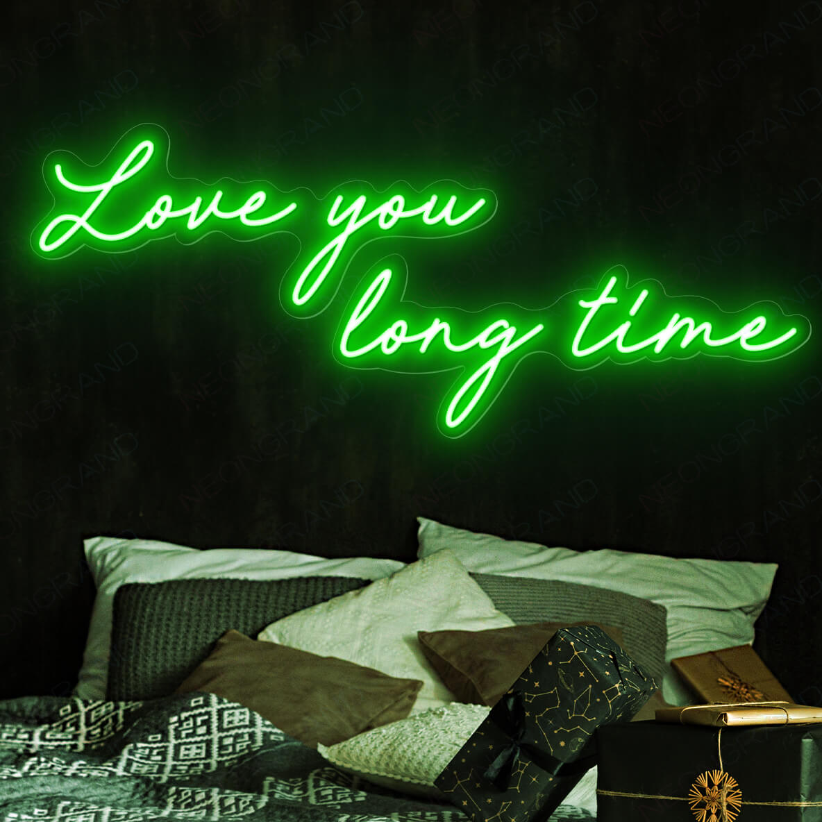 Love You Long Time Neon Sign Love Led Light green