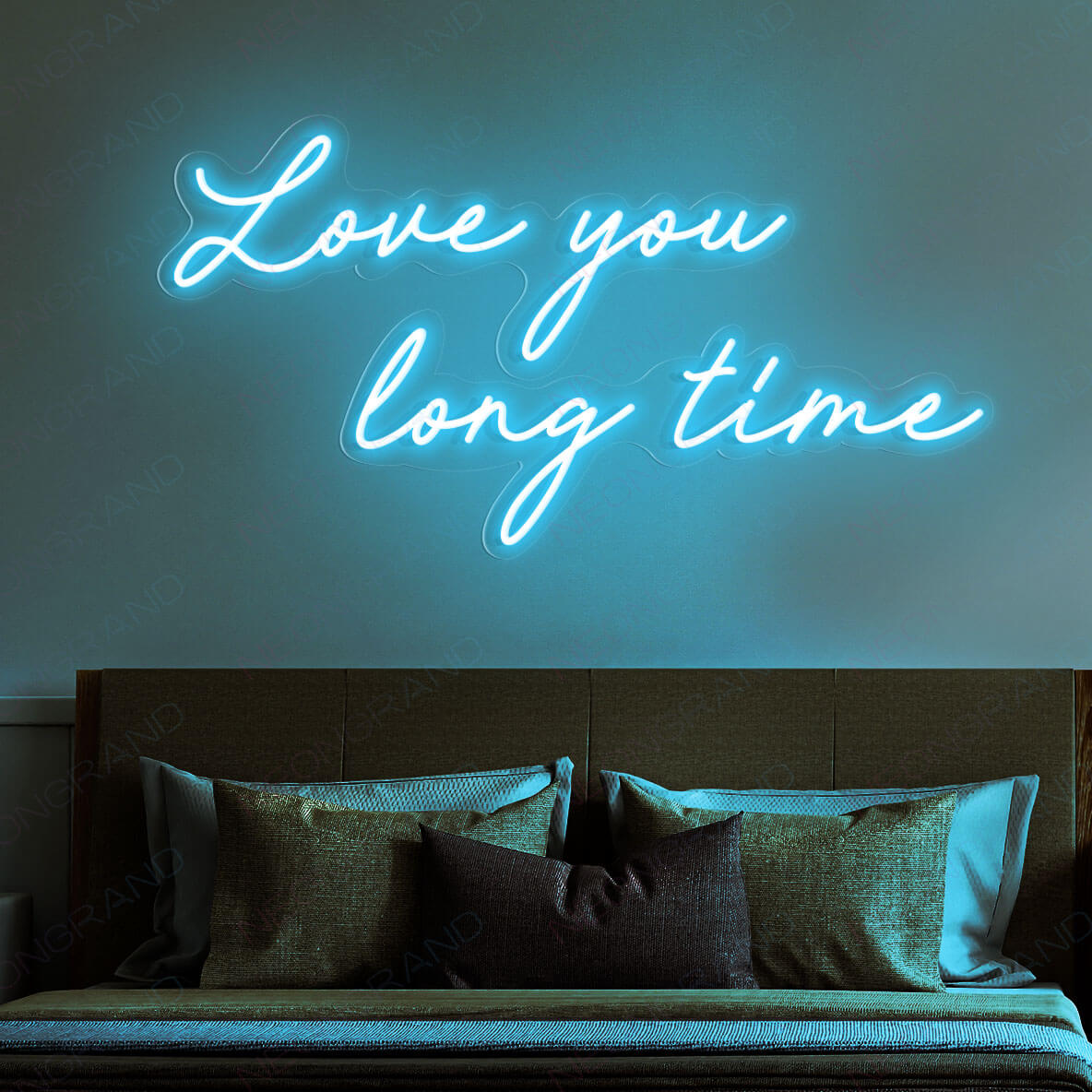 Love You Long Time Neon Sign Love Led Light light blue