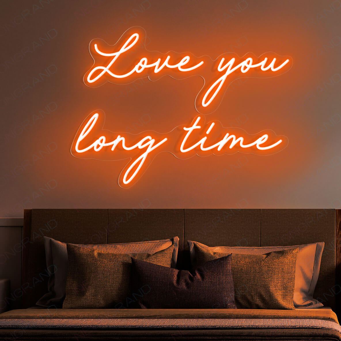 Love You Long Time Neon Sign Love Led Light orange