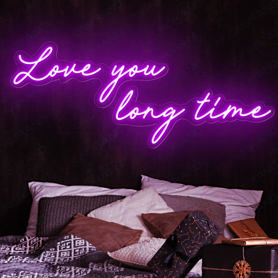 Love You Long Time Neon Sign Love Led Light purple