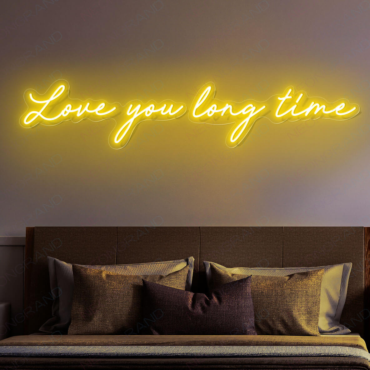 Love You Long Time Neon Sign Love Led Light yellow