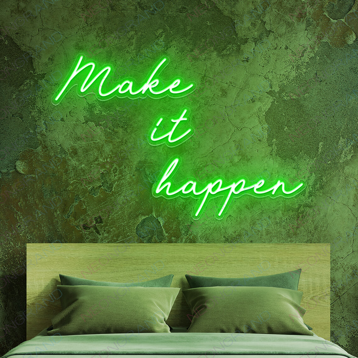 Make It Happen Neon Sign Inspiration Neon Sign Led Light green