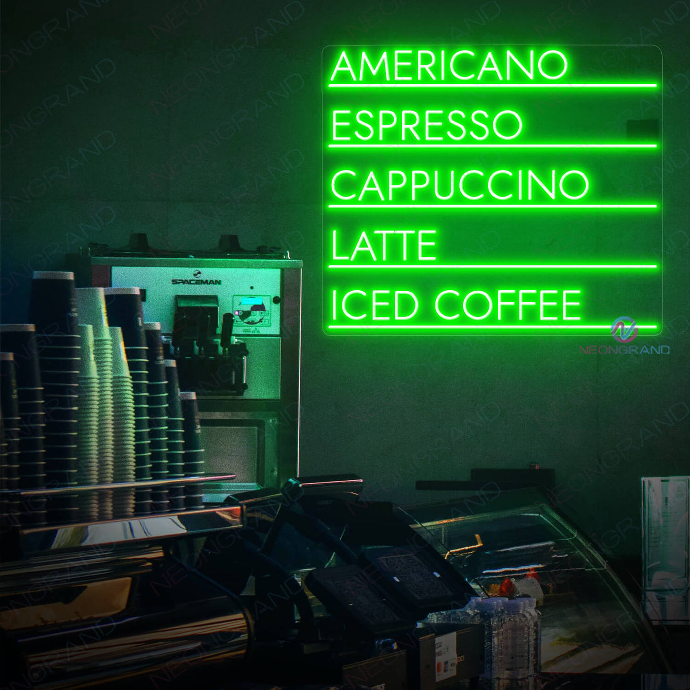 Menu Coffee Neon Sign Led Light green