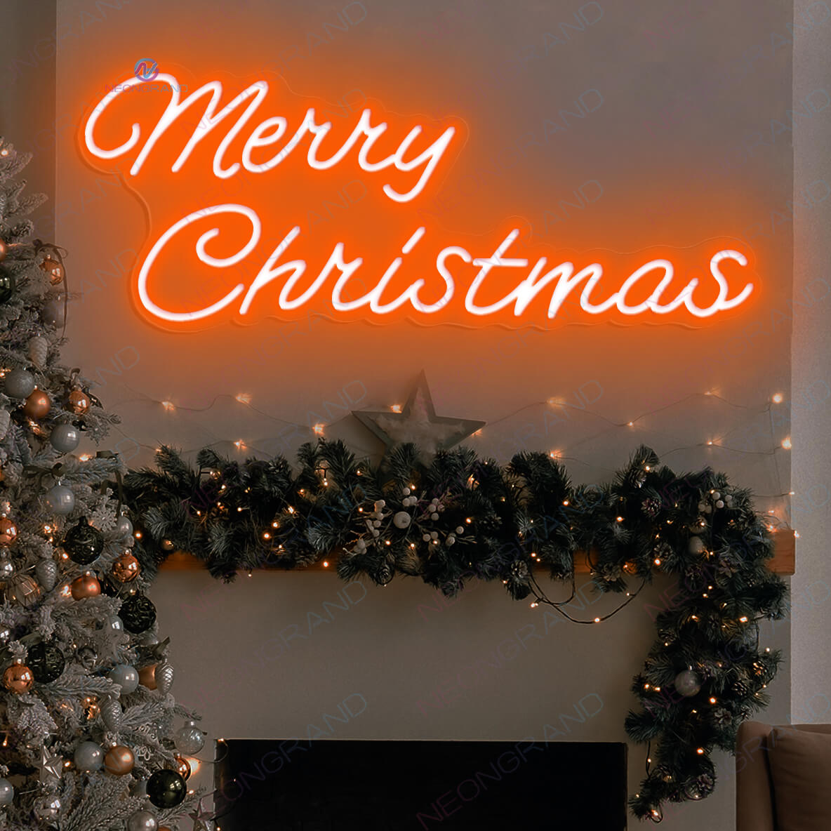 Merry Christmas Neon Sign Led Light orange1