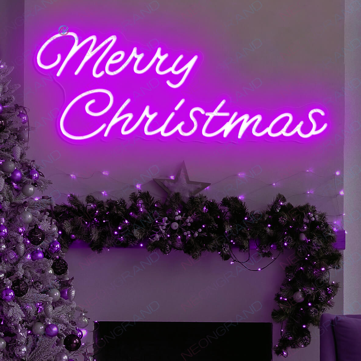 Merry Christmas Neon Sign Led Light purple 1