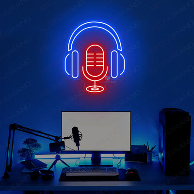 Mic Neon Sign Neon Gaming Room Led Light blue