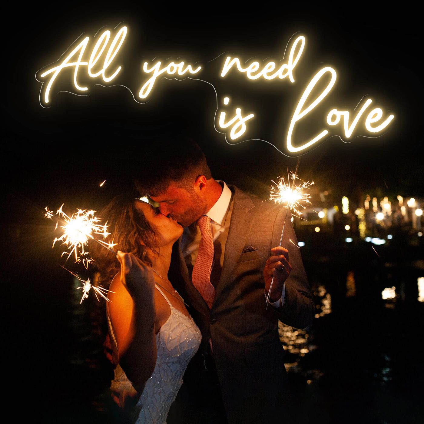 All You Need Is Love Neon Sign GoldYellow