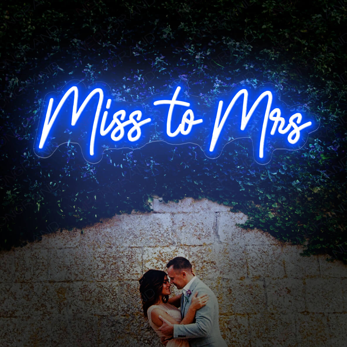 Miss To Mrs Neon Sign Wedding Led Light Blue