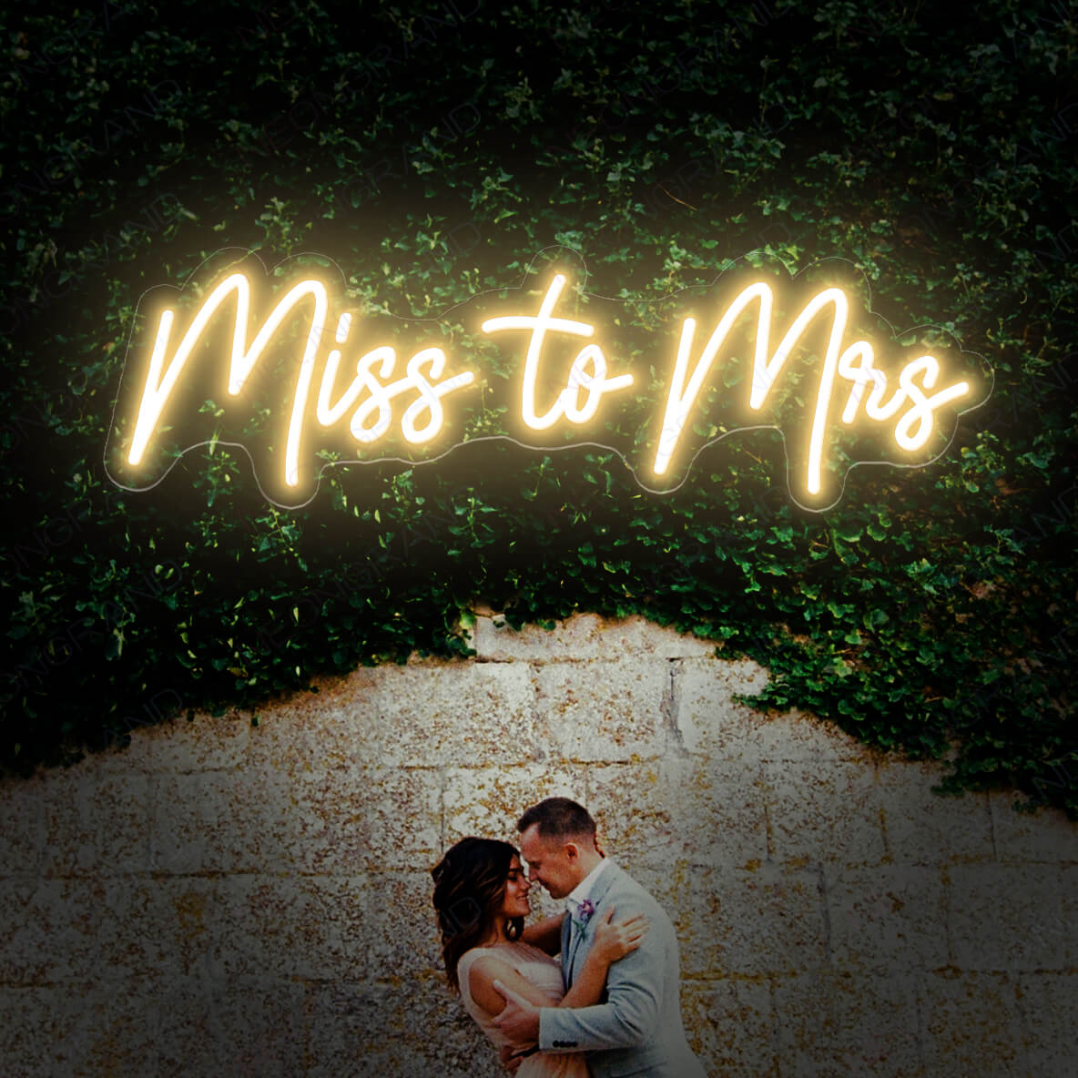 Miss To Mrs Neon Sign Wedding Led Light LightYellow