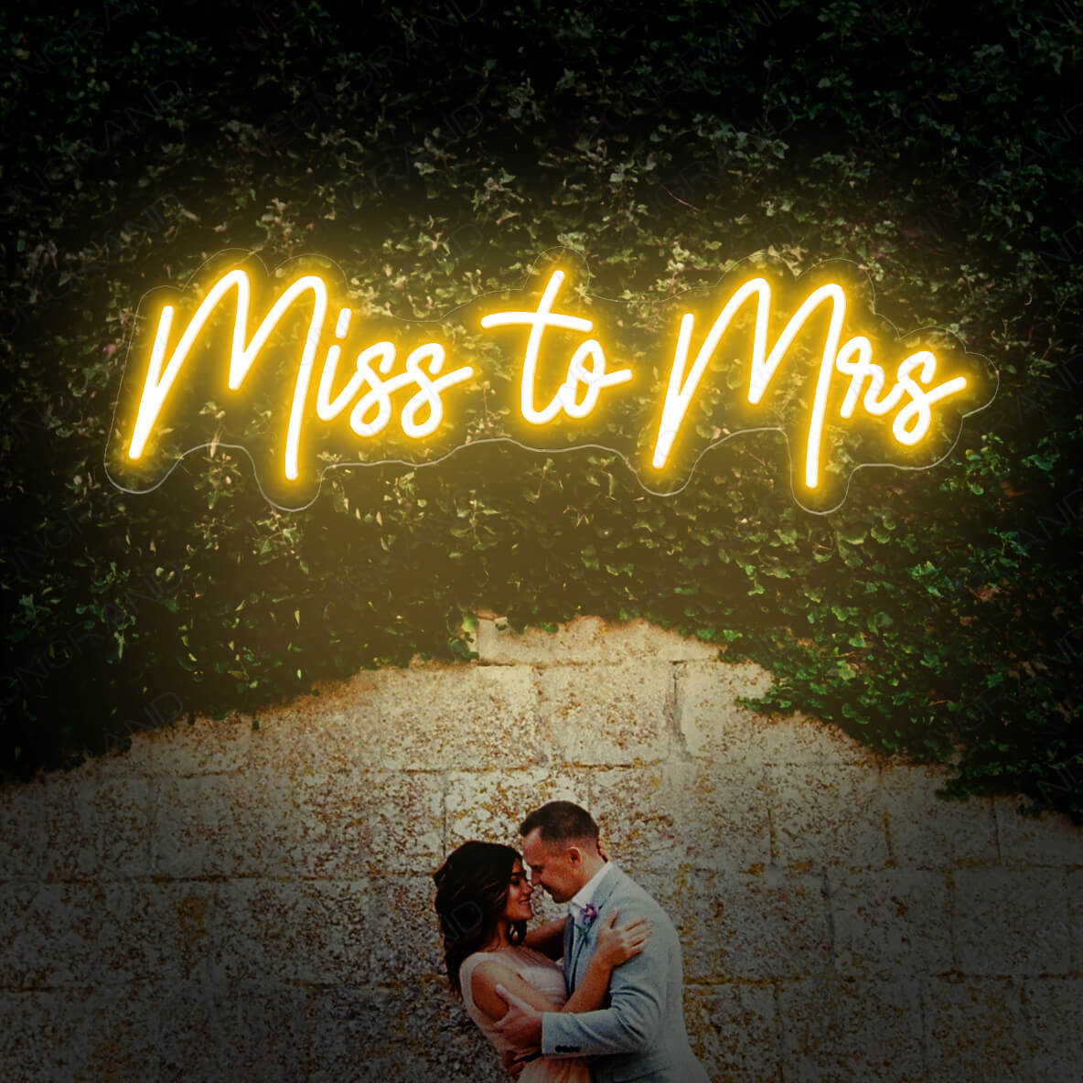 Miss To Mrs Neon Sign Wedding Led Light Orange
