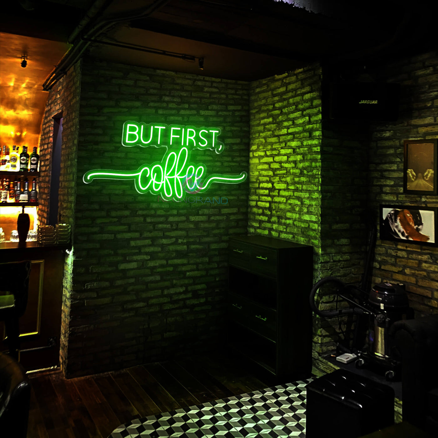 But First Coffee Neon Sign Led Light Green