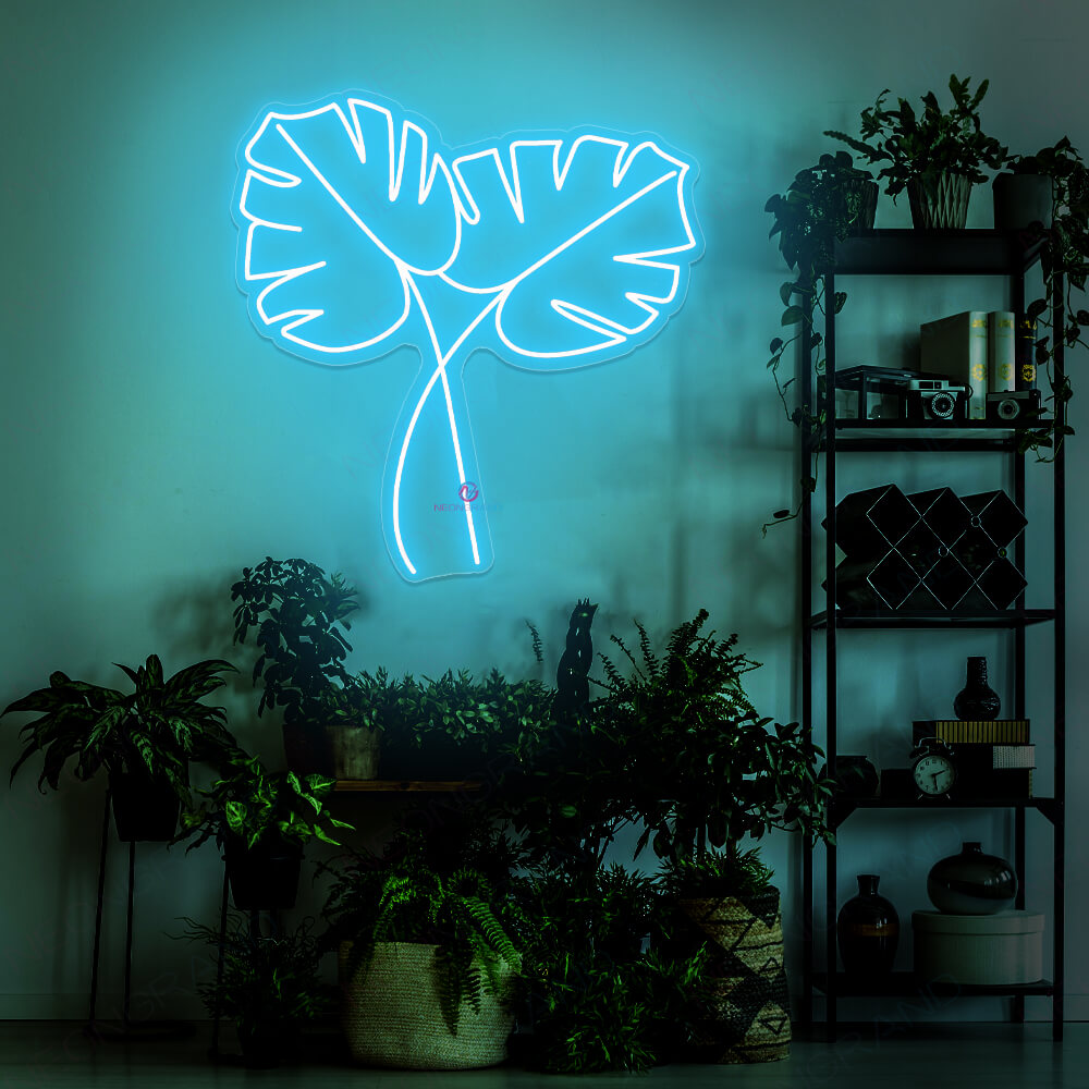 Monstera Neon Light Leaf Neon Green Sign Plant Led Sign