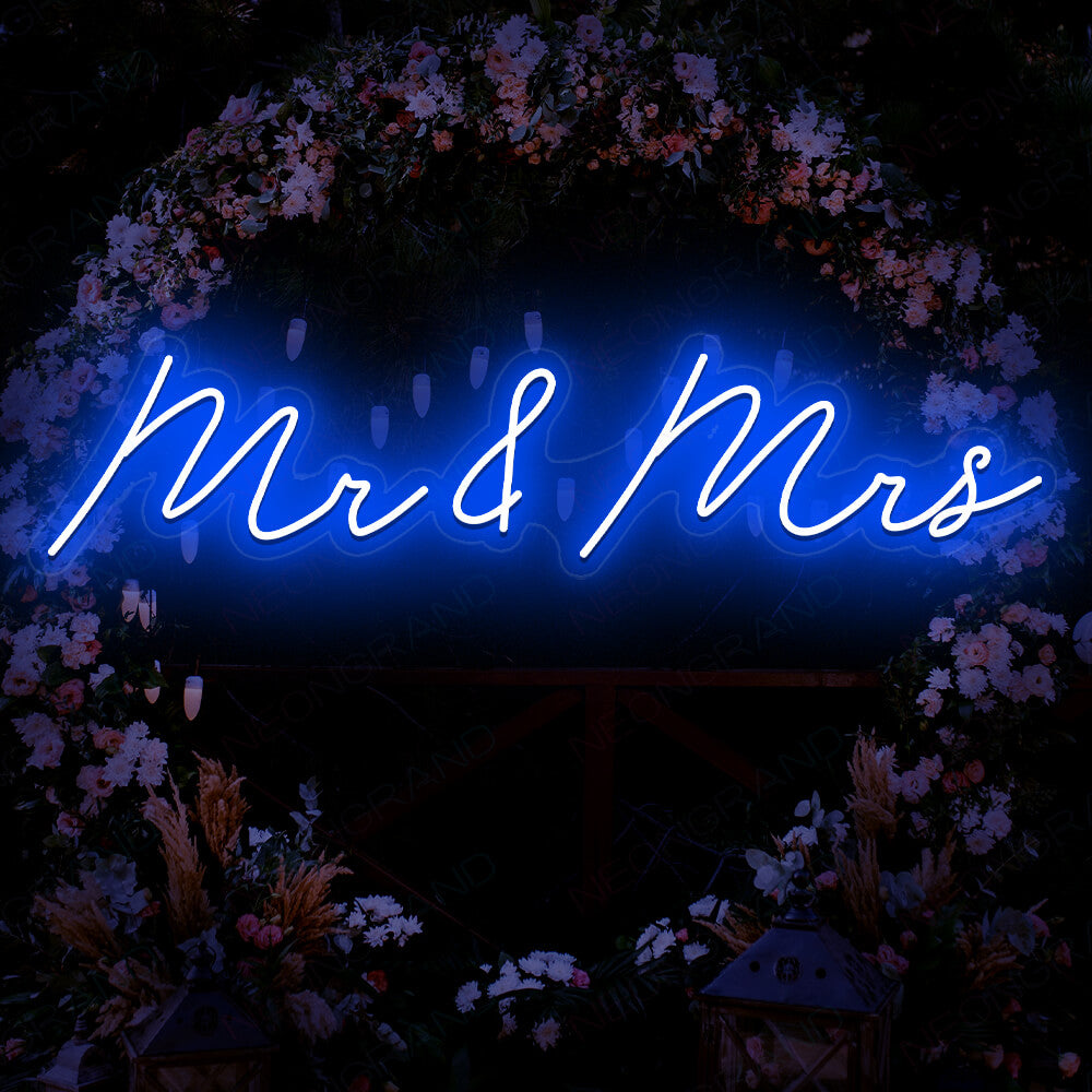 Mr And Mrs Neon Sign Wedding Love Led Light Blue