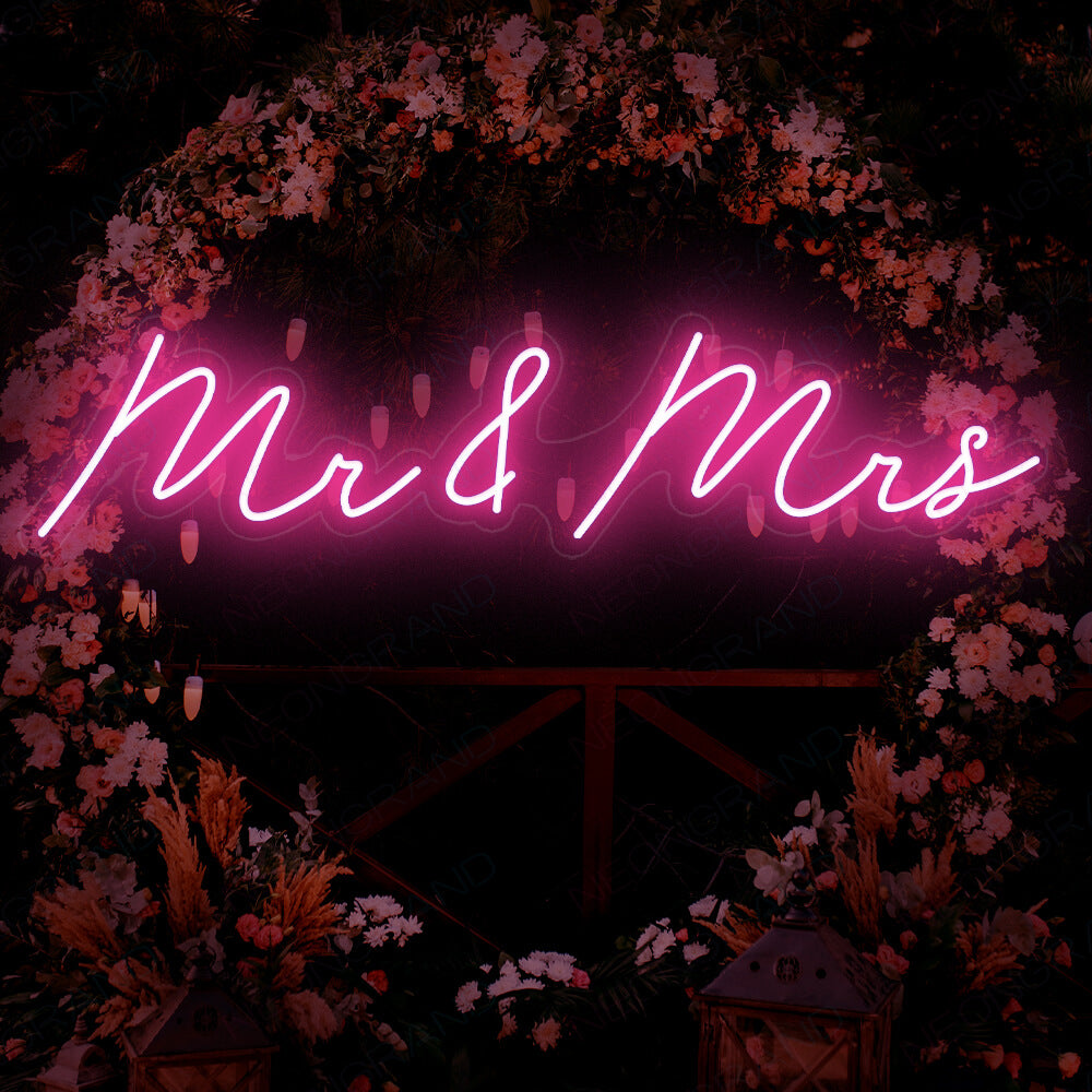Mr And Mrs Neon Sign Wedding Love Led Light Pink