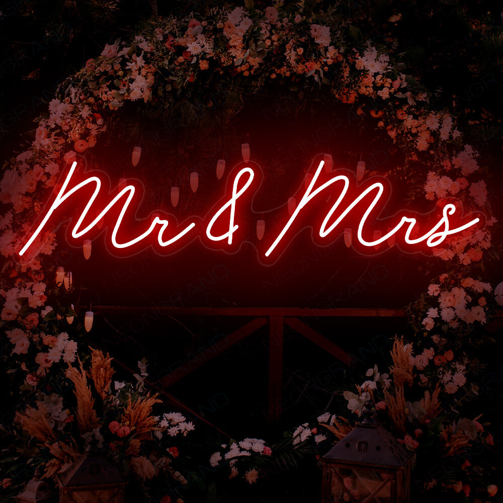 Mr And Mrs Neon Sign Wedding Love Led Light Red